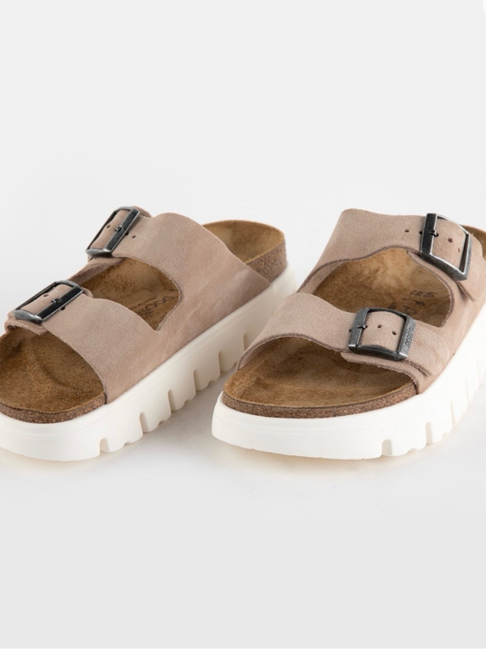 Birkenstock Arizona Chunky Platform Sandal — Dusty Rose & Cream Sole